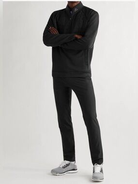 ADIDAS Men's Statement 1/4" Zip Men's Golf Sweatshirt Black Sz 2XL